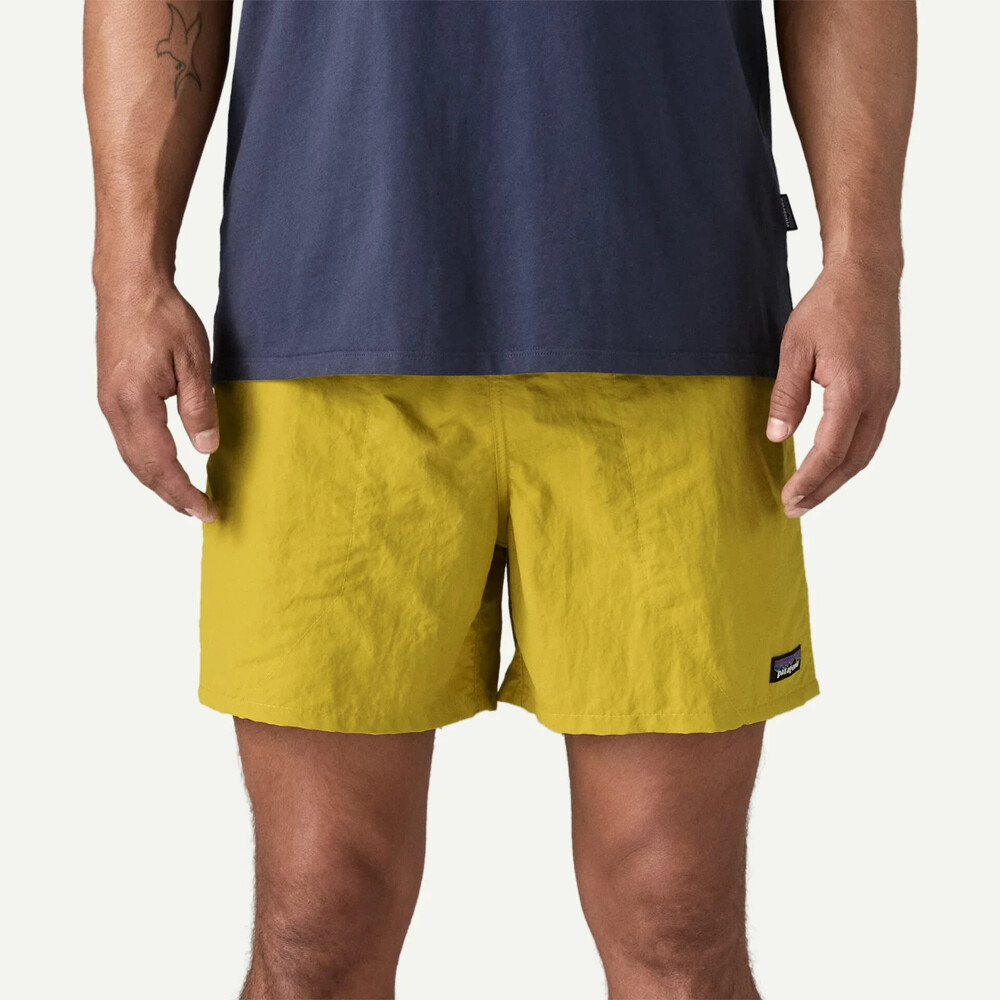 Patagonia Yellow Baggies Swim Trunks Mens Large Patch Logo Back Pocket excellent